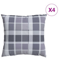 Produktbild för Utomhuskudde Rutig 4 pcs Grå rutigt 60 x 60 cm Tyg