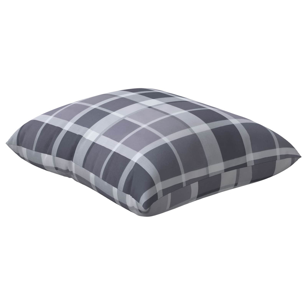 Produktbild för Utomhuskudde Rutig 4 pcs Grå rutigt 60 x 60 cm Tyg