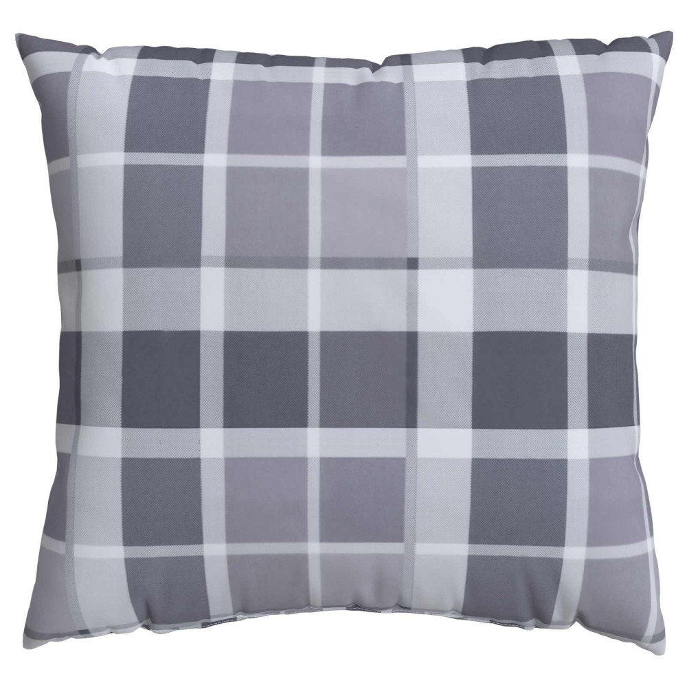 Produktbild för Utomhuskudde Rutig 4 pcs Grå rutigt 60 x 60 cm Tyg