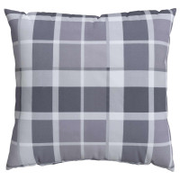 Produktbild för Utomhuskudde Rutig 4 pcs Grå rutigt 60 x 60 cm Tyg