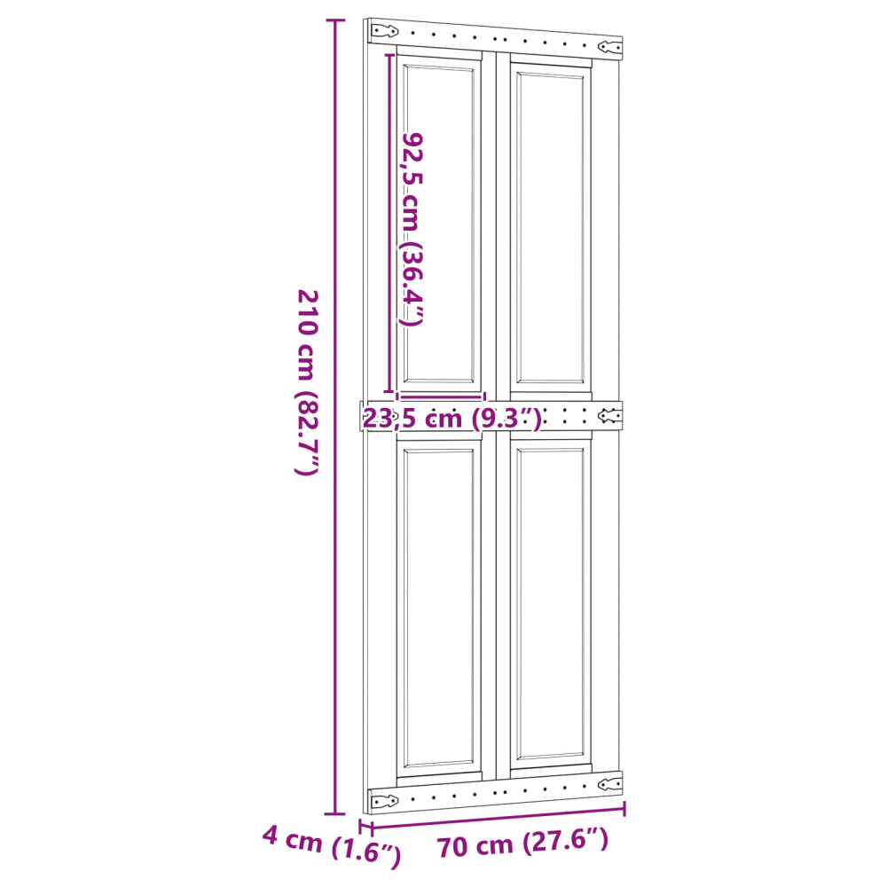 Produktbild för Ladugårdsdörr Corona HonungsBrun 70 x 210 cm Massiv furu