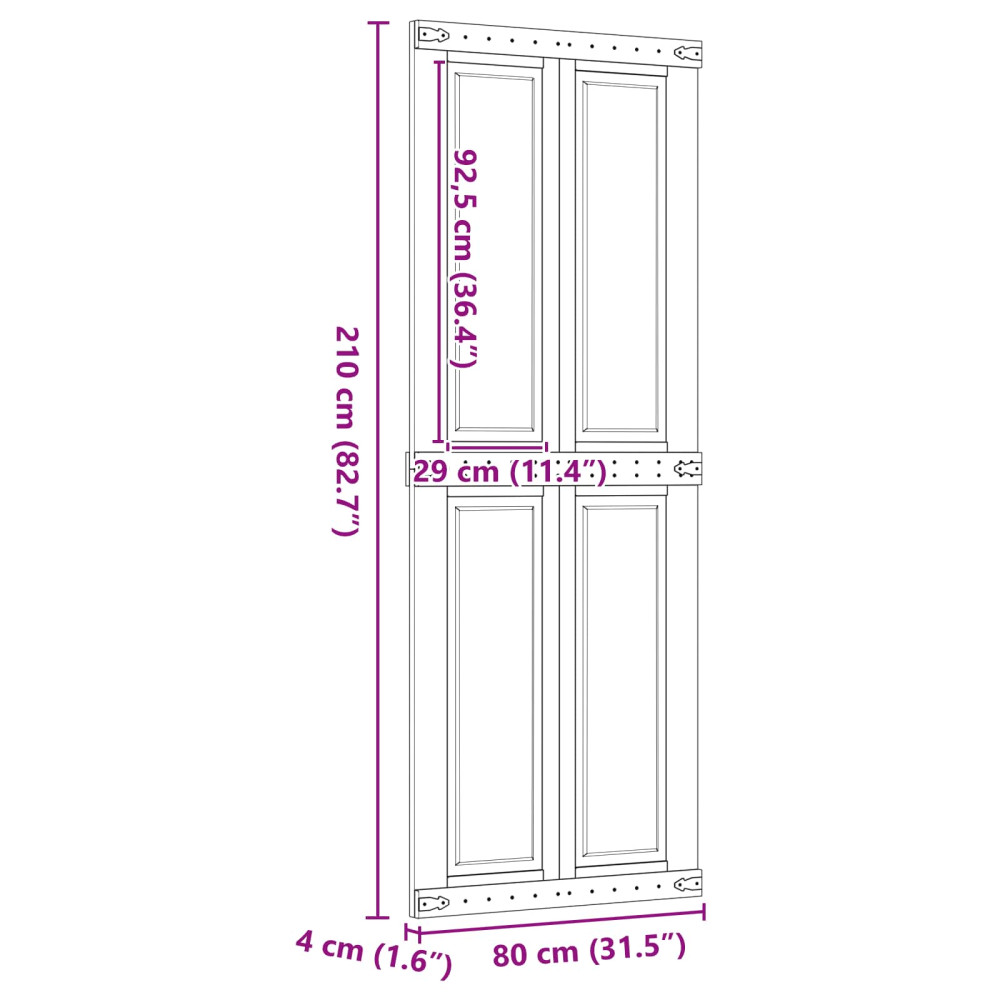 Produktbild för Ladugårdsdörr Corona HonungsBrun 80 x 210 cm Massiv furu