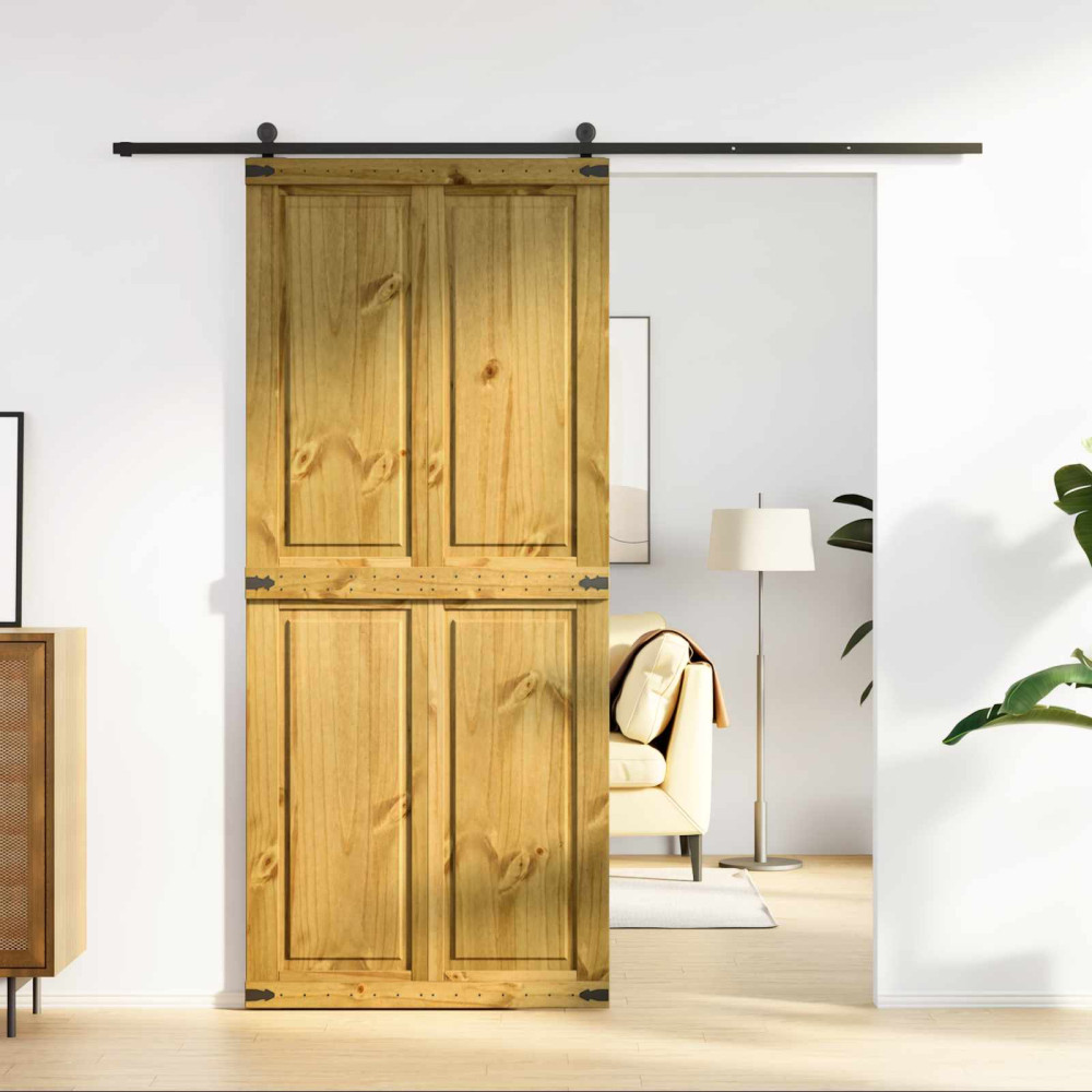 Produktbild för Ladugårdsdörr Corona HonungsBrun 90 x 210 cm Massiv furu
