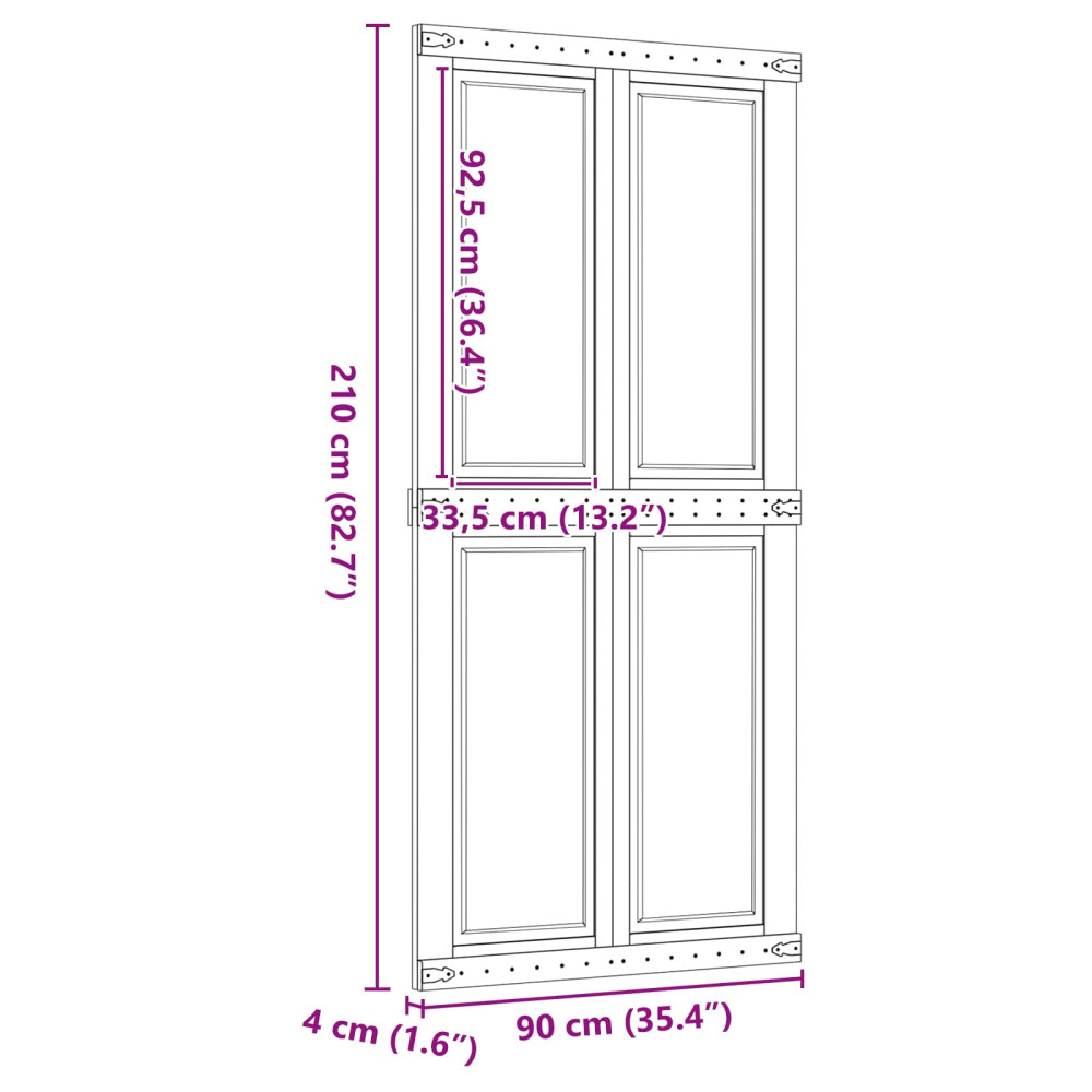 Produktbild för Ladugårdsdörr Corona HonungsBrun 90 x 210 cm Massiv furu