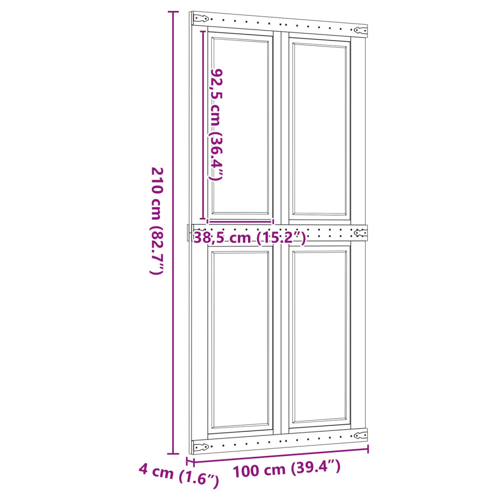 Produktbild för Ladugårdsdörr Corona HonungsBrun 100 x 210 cm Massiv furu