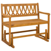 Produktbild för Trädgårds Glidebänk Naturlig 110 x 59 x 97 cm Massivt Akaciaträ