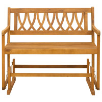 Produktbild för Trädgårds Glidebänk Naturlig 110 x 59 x 97 cm Massivt Akaciaträ