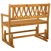 Produktbild för Trädgårds Glidebänk Naturlig 110 x 59 x 97 cm Massivt Akaciaträ