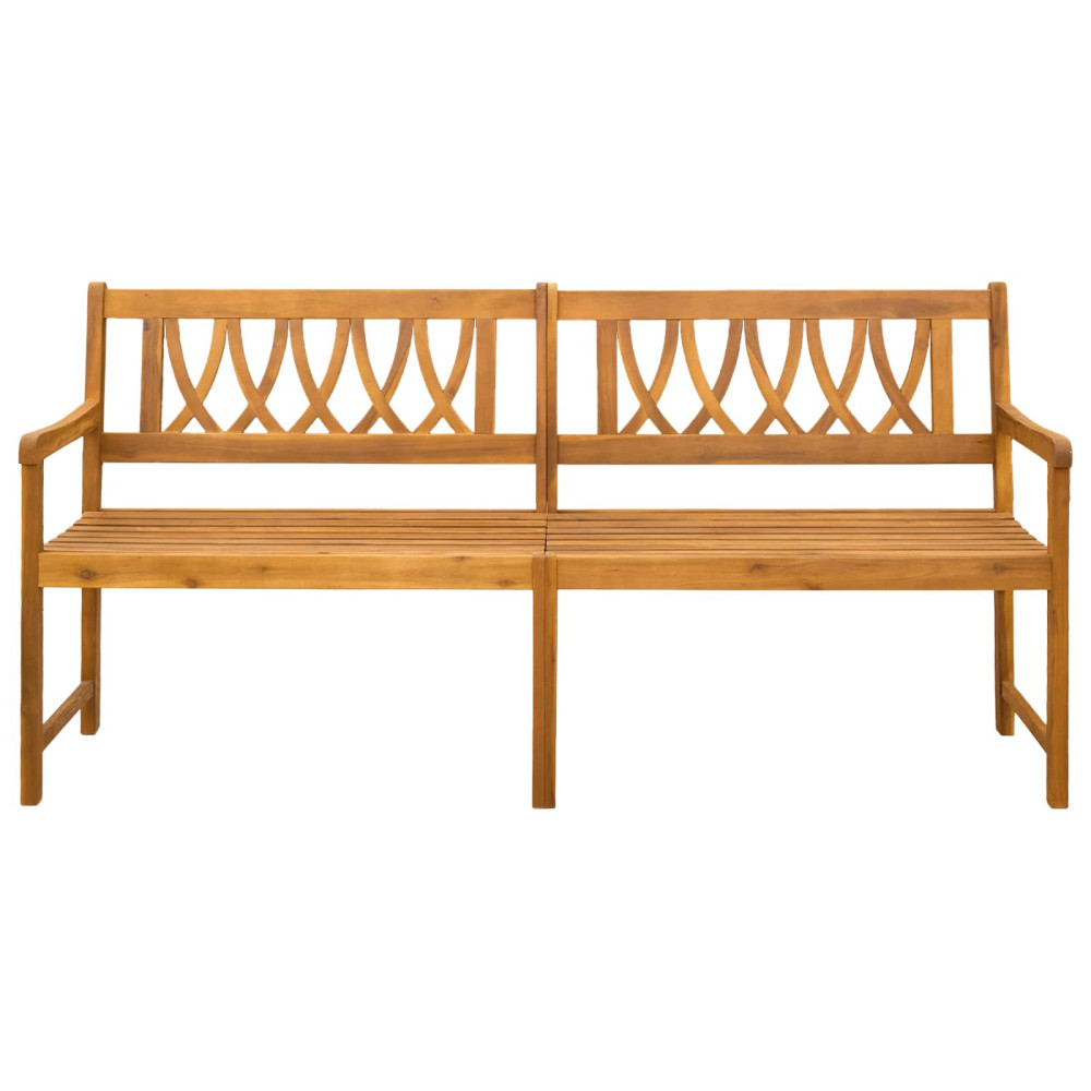 Produktbild för Utomhusbänk Naturlig 180 x 55,5 x 90 cm Massivt Akaciaträ