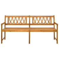 Produktbild för Utomhusbänk Naturlig 180 x 55,5 x 90 cm Massivt Akaciaträ