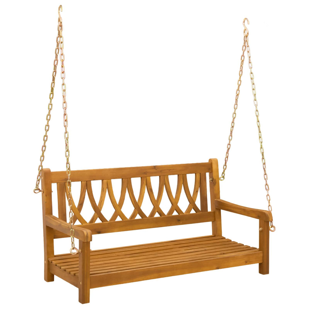 Produktbild för Trädgårdsgungbänk Naturlig 110 x 56 x 58 cm Massivt Akaciaträ