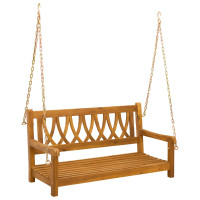 Produktbild för Trädgårdsgungbänk Naturlig 110 x 56 x 58 cm Massivt Akaciaträ
