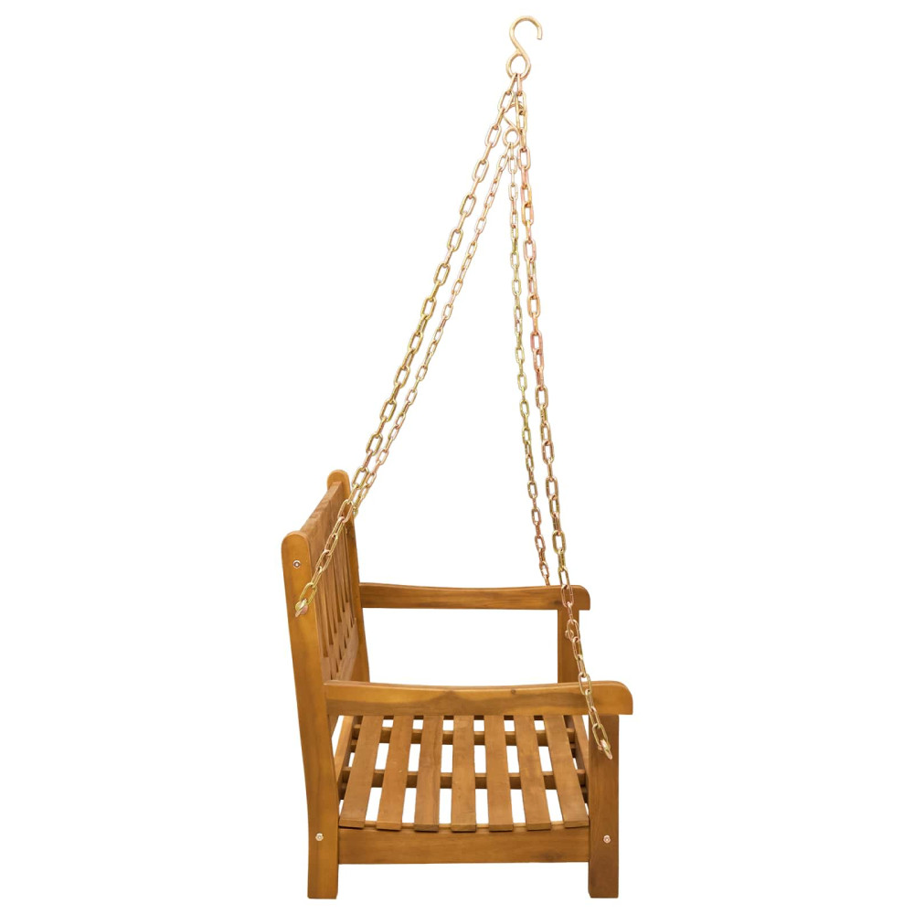 Produktbild för Trädgårdsgungbänk Naturlig 110 x 56 x 58 cm Massivt Akaciaträ