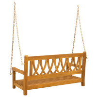 Produktbild för Trädgårdsgungbänk Naturlig 110 x 56 x 58 cm Massivt Akaciaträ
