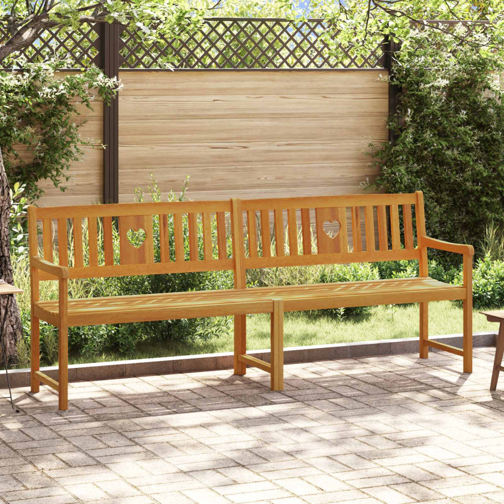 Produktbild för Utomhusbänk Naturlig 220 x 55,5 x 90 cm Massivt Akaciaträ