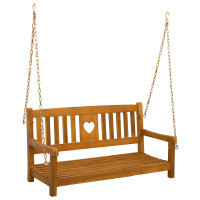 Produktbild för Trädgårdsgungbänk Naturlig 110 x 56 x 58 cm Massivt Akaciaträ