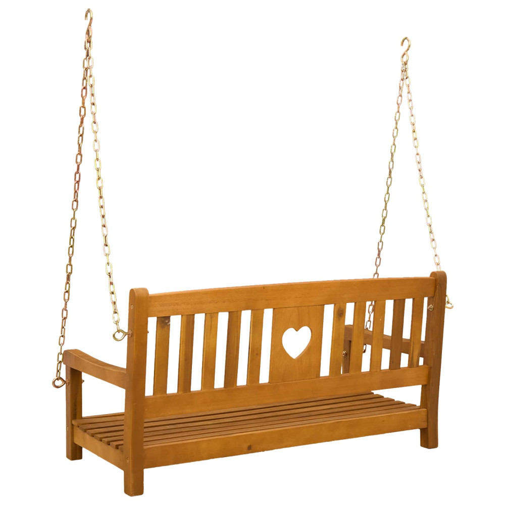 Produktbild för Trädgårdsgungbänk Naturlig 110 x 56 x 58 cm Massivt Akaciaträ