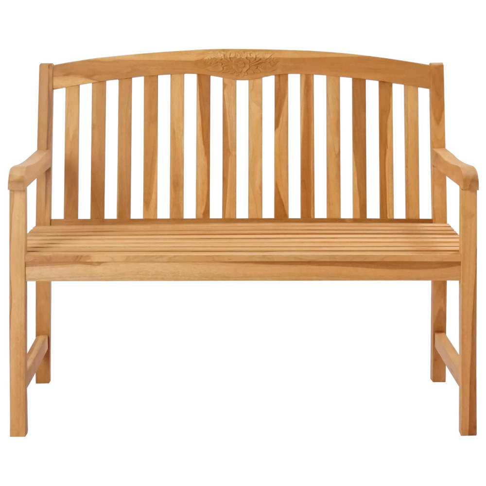 Produktbild för Handsnidad Rosabänk 114 x 60,5 x 95 cm Massivt teakträ Naturlig