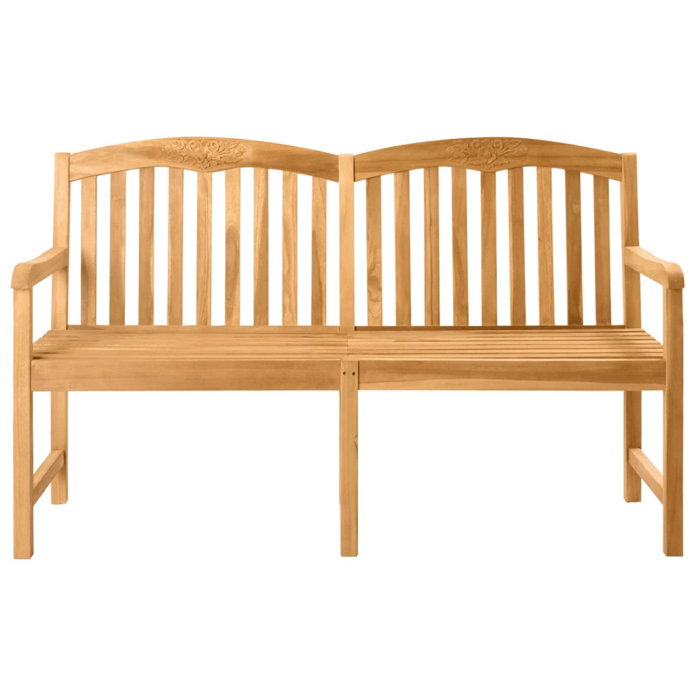 Produktbild för Handsnidad Rosabänk 179,5 x 61 x 90 cm Massivt teakträ Naturlig