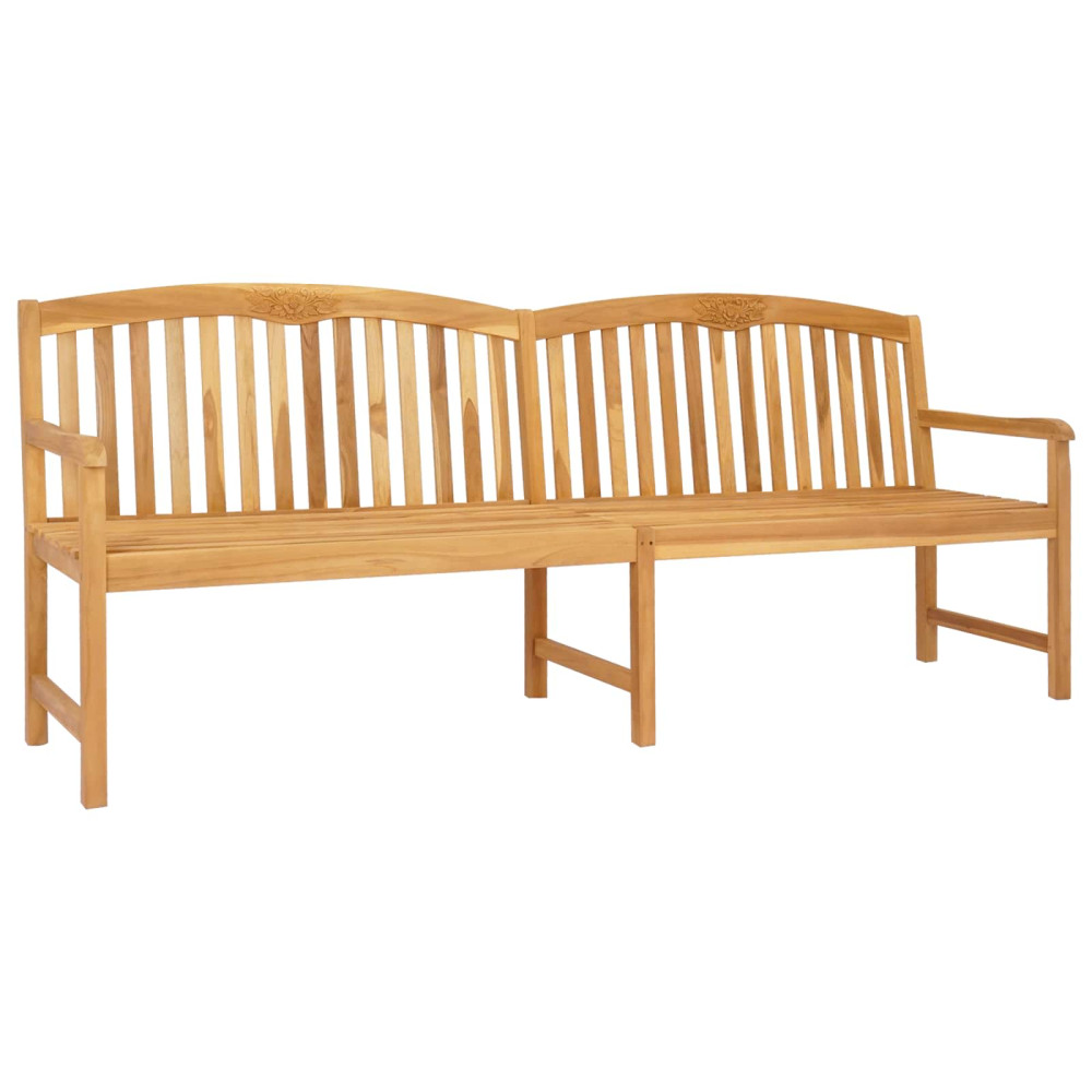 Produktbild för Handsnidad Rosabänk 228 x 60 x 90 cm Massivt teakträ Naturlig
