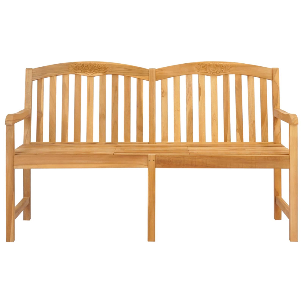 Produktbild för Handsnidad Rosabänk 150,5 x 60 x 95 cm Massivt teakträ Naturlig