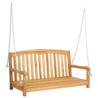 Produktbild för Gungbänk 114 x 61 x 61,5 cm Massivt teakträ Naturlig
