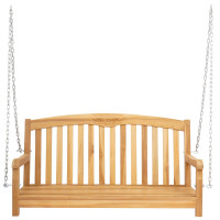 Produktbild för Gungbänk 114 x 61 x 61,5 cm Massivt teakträ Naturlig