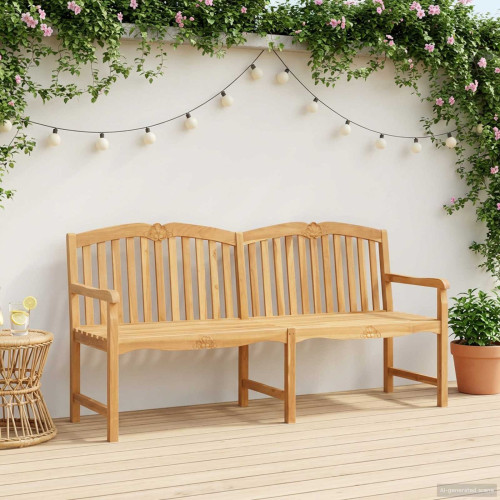vidaXL Handsnidad Rosabänk 180,5 x 60 x 96 cm Massivt teakträ Naturlig
