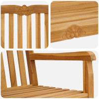 Produktbild för Handsnidad Rosabänk 180,5 x 60 x 96 cm Massivt teakträ Naturlig