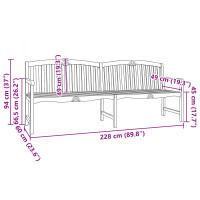 Produktbild för Handsnidad Rosabänk 228 x 61 x 94,5 cm Massivt teakträ Naturlig