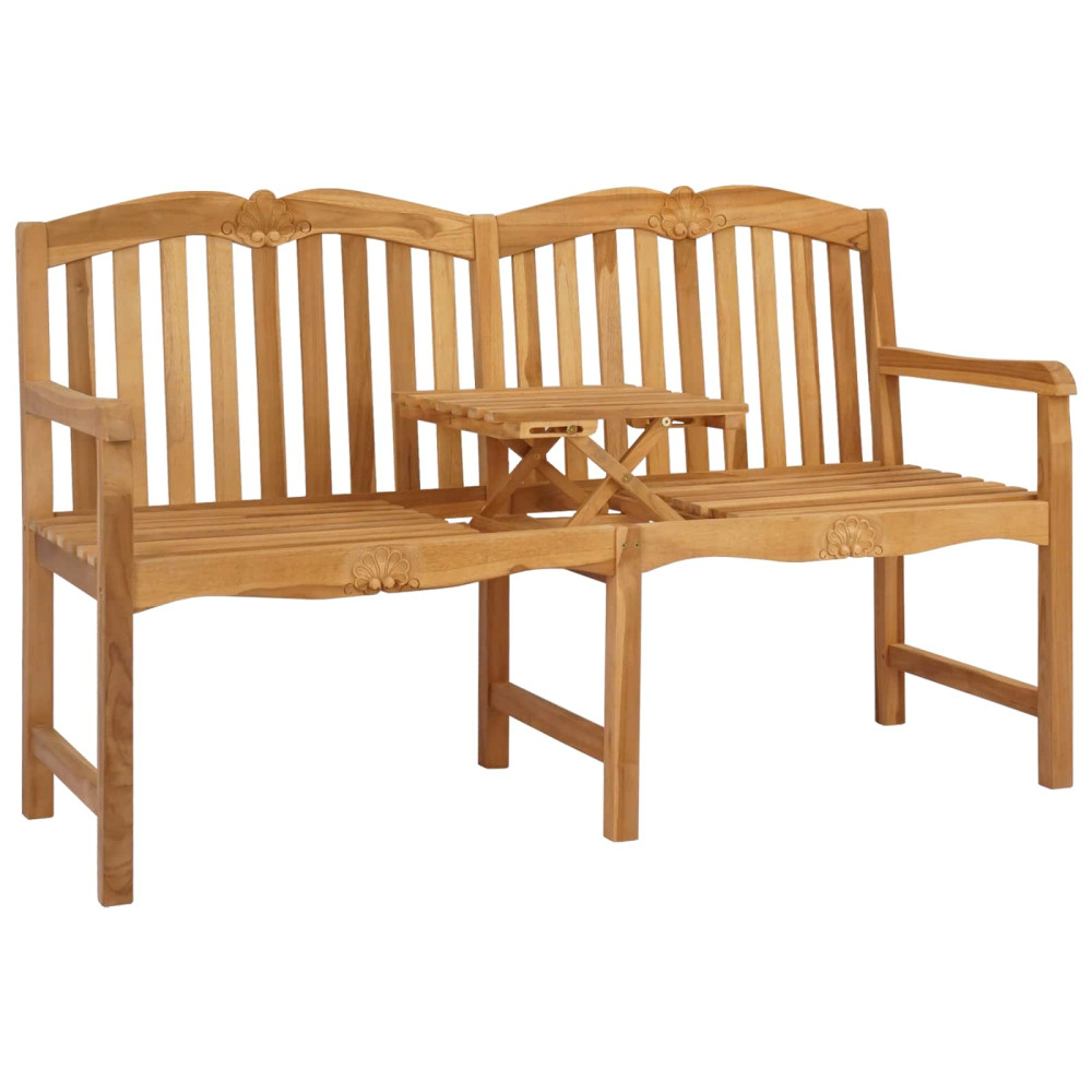 Produktbild för Handsnidad Rosabänk 155 x 60 x 94 cm Massivt teakträ Naturlig