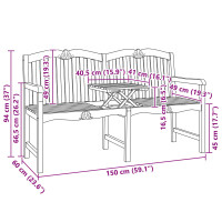 Produktbild för Handsnidad Rosabänk 155 x 60 x 94 cm Massivt teakträ Naturlig