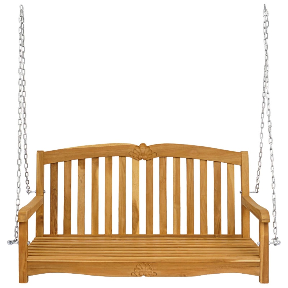 Produktbild för Gungbänk 114 x 60 x 60,5 cm Massivt teakträ Naturlig