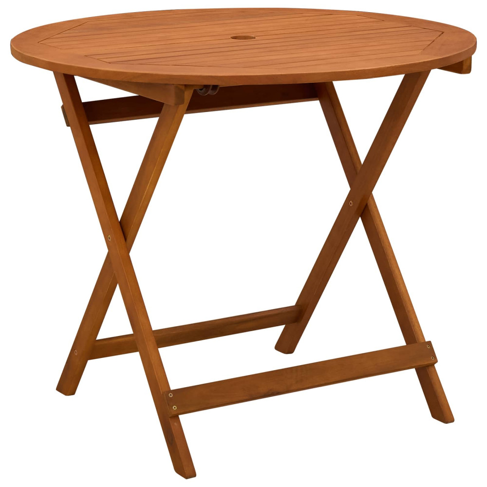 Produktbild för Hopfällbart trädgårdsbord Brun Ø 90 x 75 cm