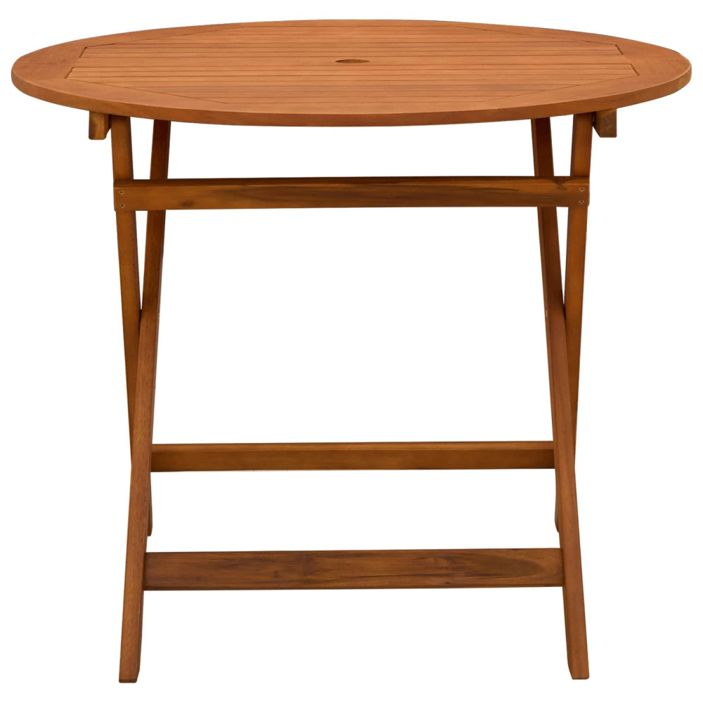 Produktbild för Hopfällbart trädgårdsbord Brun Ø 90 x 75 cm