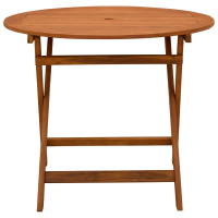 Produktbild för Hopfällbart trädgårdsbord Brun Ø 90 x 75 cm