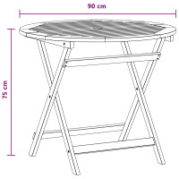 Produktbild för Hopfällbart trädgårdsbord Brun Ø 90 x 75 cm