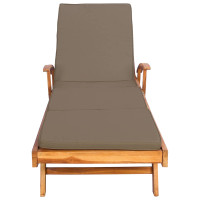 Produktbild för Solstol med dyna 100% Polyester Solid-Teak