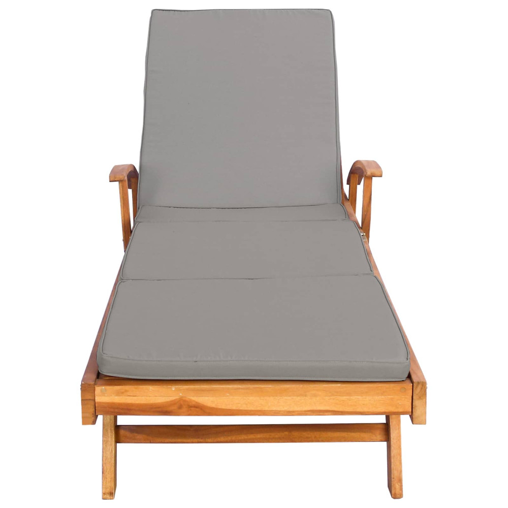 Produktbild för Solstol med dyna 100% Polyester Solid-Teak