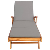 Produktbild för Solstol med dyna 100% Polyester Solid-Teak