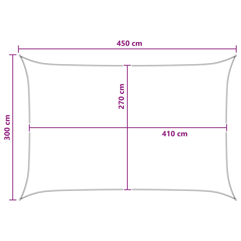Produktbild för Solsätt segel Gul och Vit 3 x 4,5 m HDPE