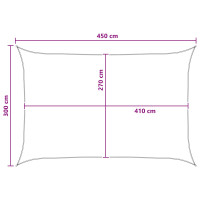 Produktbild för Solsätt segel Gul och Vit 3 x 4,5 m HDPE
