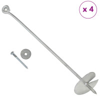 Produktbild för Jordankare 4 pcs Silver Ø10 x 60 cm Galvaniserat metall