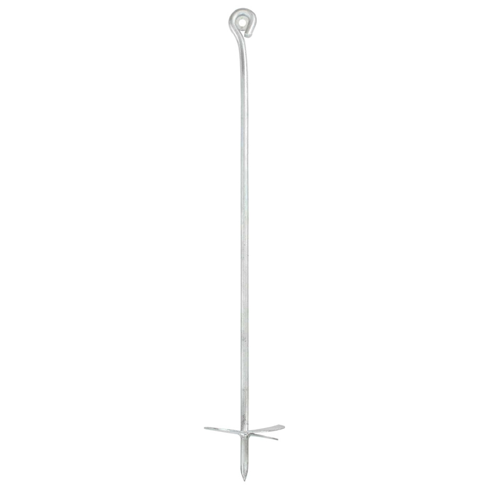 Produktbild för Jordankare 4 pcs Silver Ø10 x 60 cm Galvaniserat metall