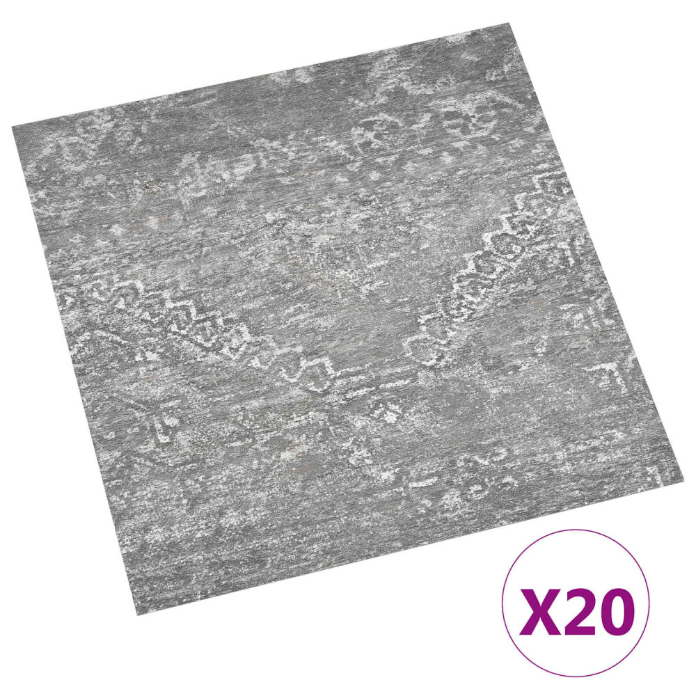 Produktbild för Självhäftande golvplankor 30,5 x 30,5 cm 20 pcs PVC Betonggrå