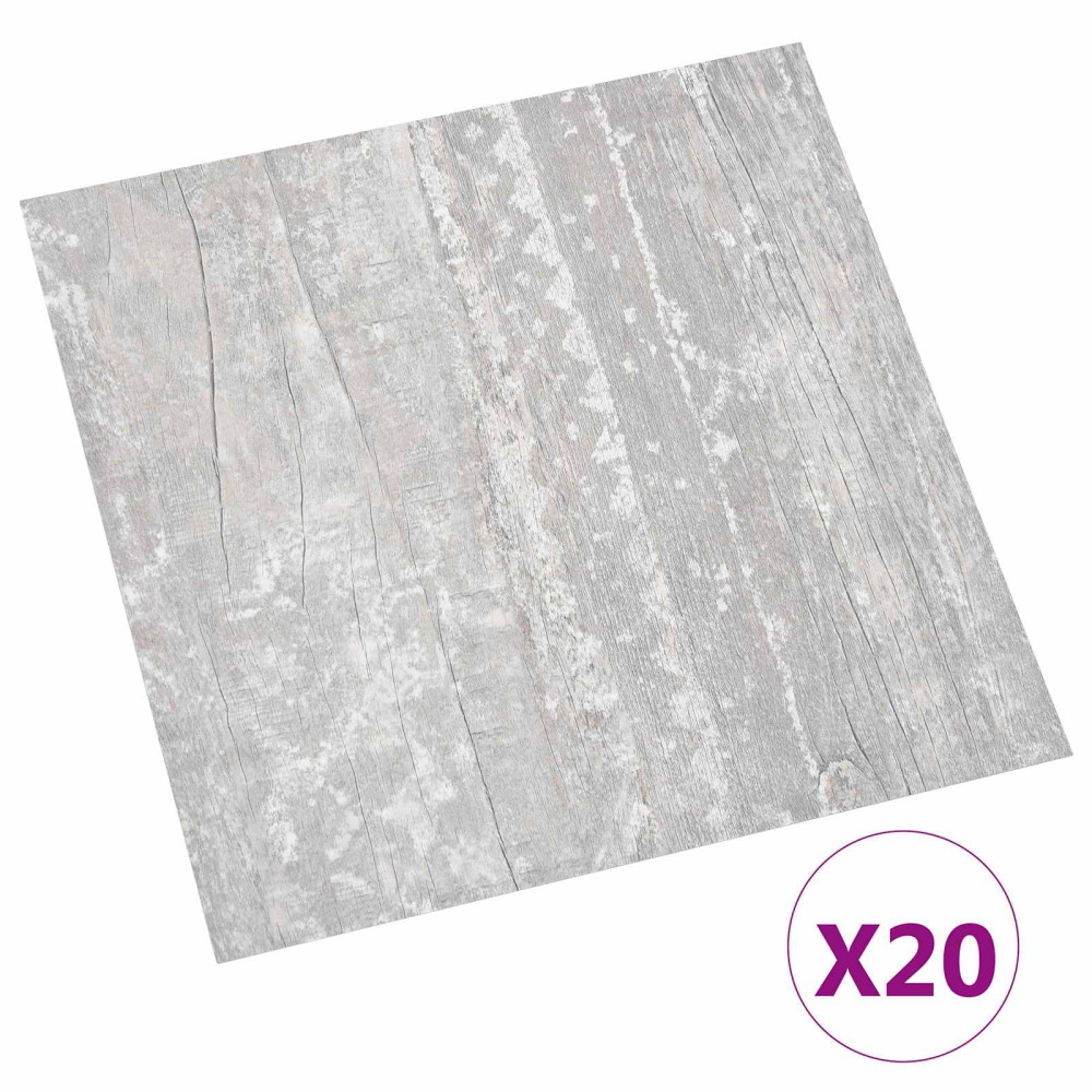 Produktbild för Självhäftande golvplankor 30,5 x 30,5 cm 20 pcs PVC Grå