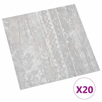 Produktbild för Självhäftande golvplankor 30,5 x 30,5 cm 20 pcs PVC Grå