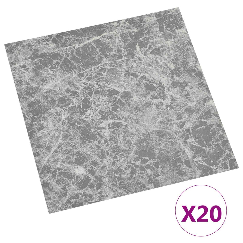 Produktbild för Självhäftande golvplankor 30,5 x 30,5 cm 20 pcs PVC Grå och Vit