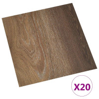 Produktbild för Självhäftande golvplankor 30,5 x 30,5 cm 20 pcs PVC Brun