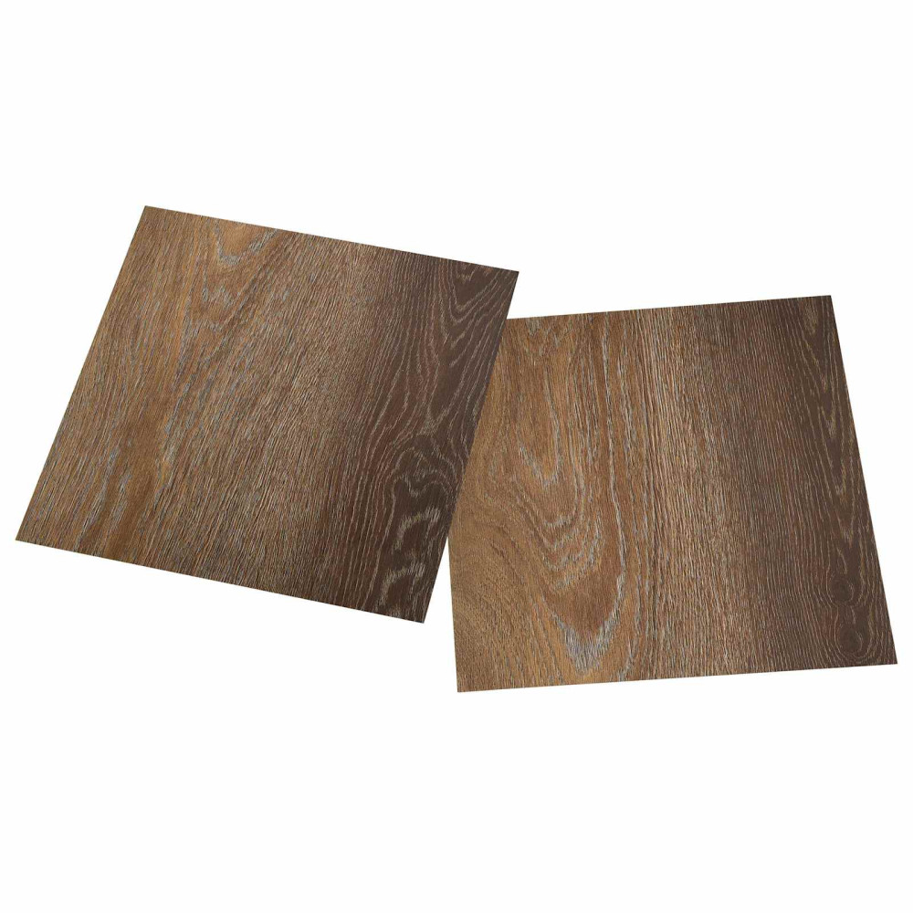 Produktbild för Självhäftande golvplankor 30,5 x 30,5 cm 20 pcs PVC Brun